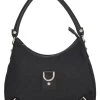 Gucci Black Original GG Canvas D-Ring Abbey Hobo Small