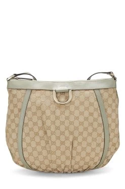 Gucci Green Original GG Canvas D-Ring Abbey Messenger