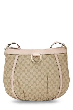 Gucci Pink Original GG Canvas D-Ring Abbey Messenger Large