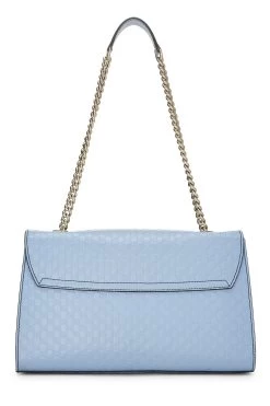 Blue Microguccissima Leather Emily Chain Shoulder Bag -Fashion clothing QFB1AVCOBB023 4