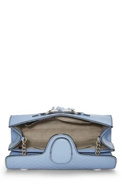 Blue Microguccissima Leather Emily Chain Shoulder Bag -Fashion clothing QFB1AVCOBB023 6