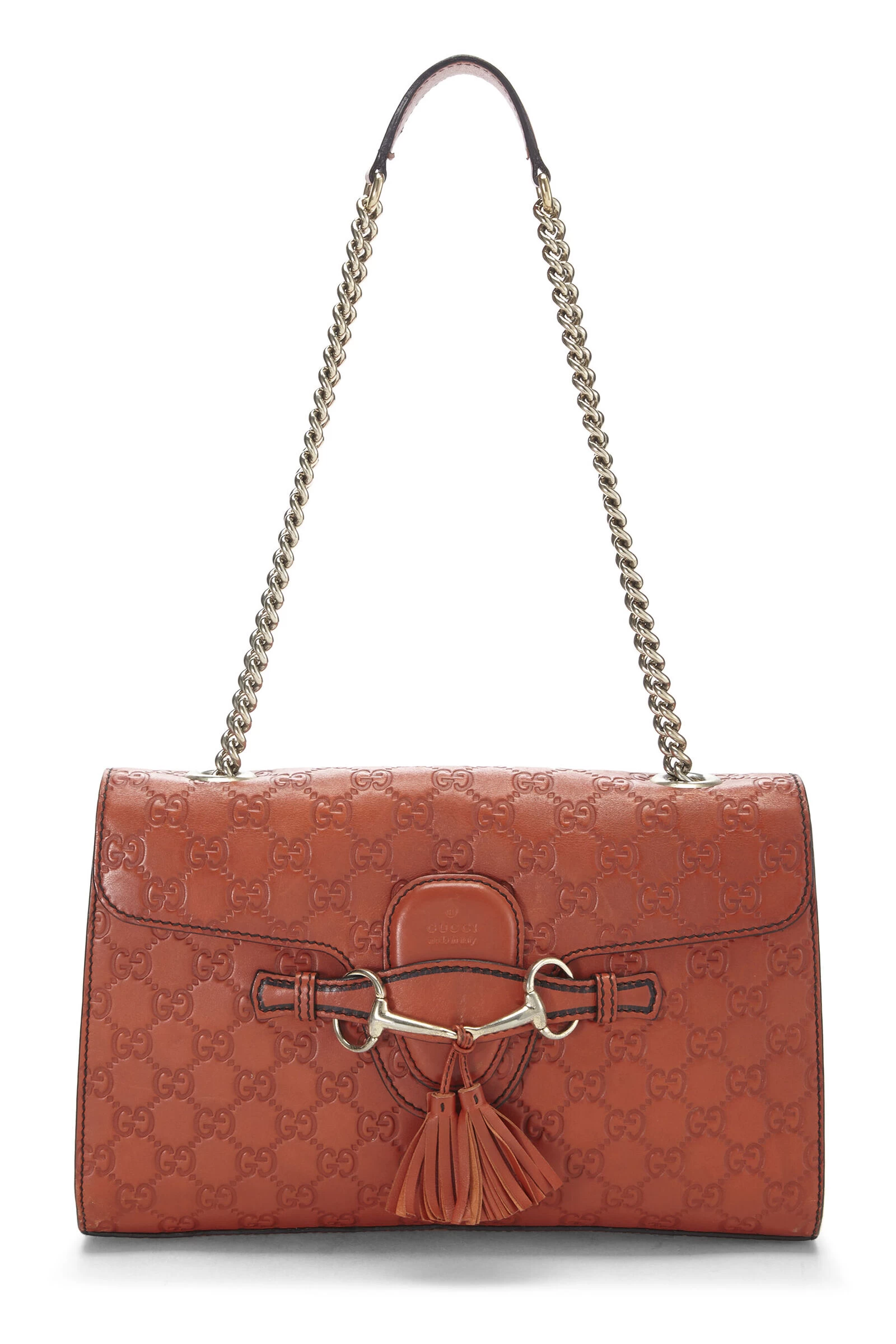 Orange Guccissima Leather Emily Chain Shoulder Bag 1 Orange Guccissima Leather Emily Chain Shoulder Bag