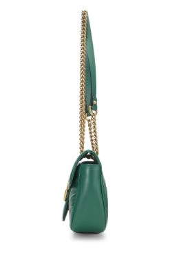 Gucci Green Leather GG Marmont Shoulder Bag Small -Fashion clothing QFB1BI1LGH006 3