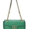 Gucci Green Torchon GG Marmont Matelassé Shoulder Bag Small