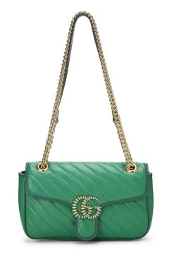 Gucci Green Torchon GG Marmont Matelassé Shoulder Bag Small