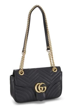 Gucci Black Leather GG Marmont Shoulder Bag Small -Fashion clothing QFB1BI1LKH012 2