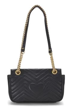Gucci Black Leather GG Marmont Shoulder Bag Small -Fashion clothing QFB1BI1LKH012 4