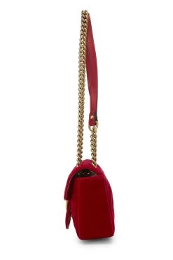 Gucci Red Velvet GG Marmont Shoulder Bag Mini -Fashion clothing QFB1BI39R9005 3