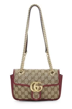 Gucci Red Original GG Canvas Marmont Shoulder Bag Mini