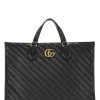 Gucci Black Leather Marmont Handle Bag Medium