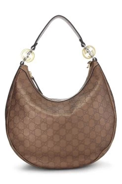 Brown Guccissima Leather Twins Hobo Medium