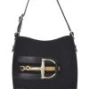 Gucci Black GG Canvas Horsebit Shoulder Bag