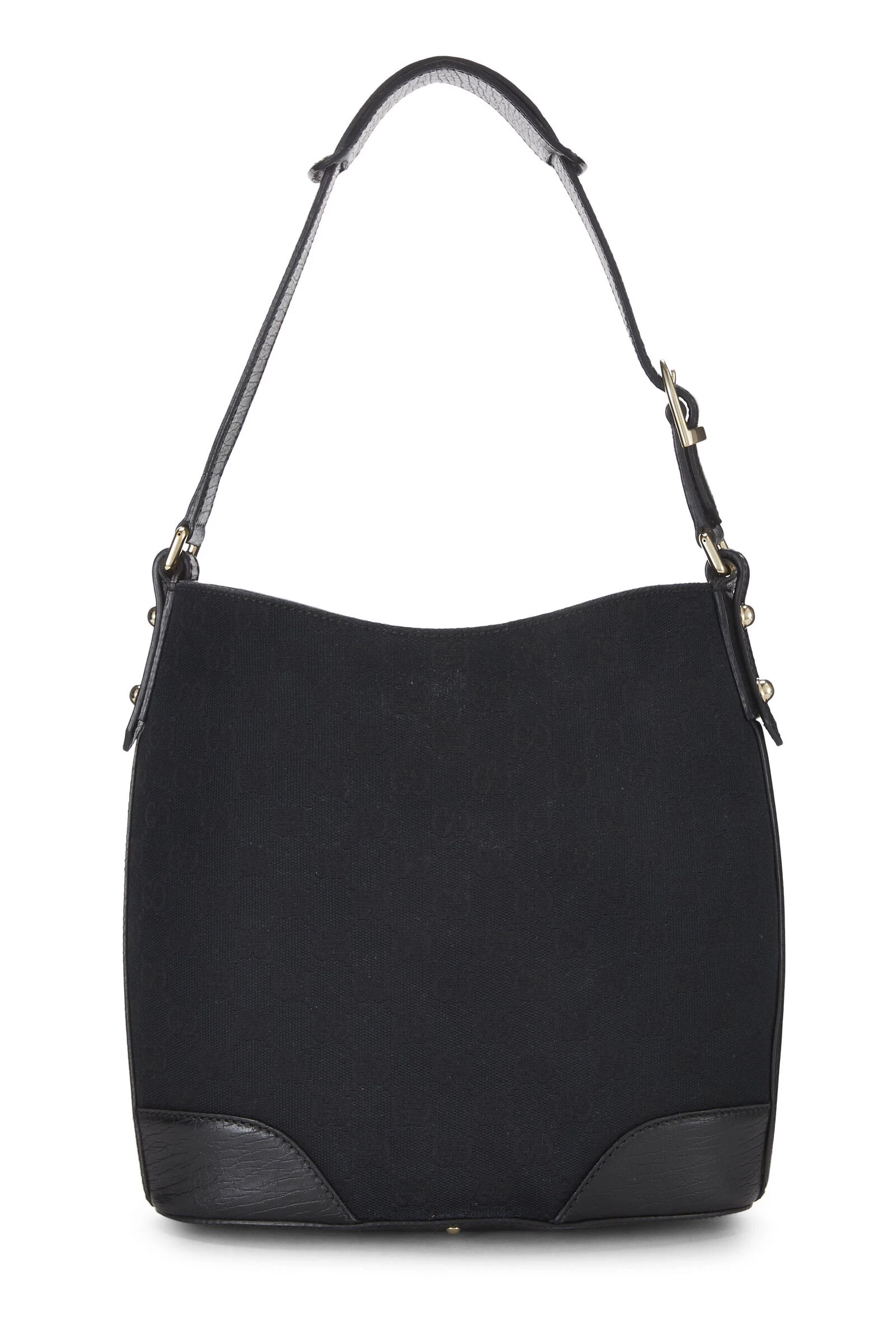 Gucci Black GG Canvas Horsebit Shoulder Bag 4 Gucci Black GG Canvas Horsebit Shoulder Bag - Image 4