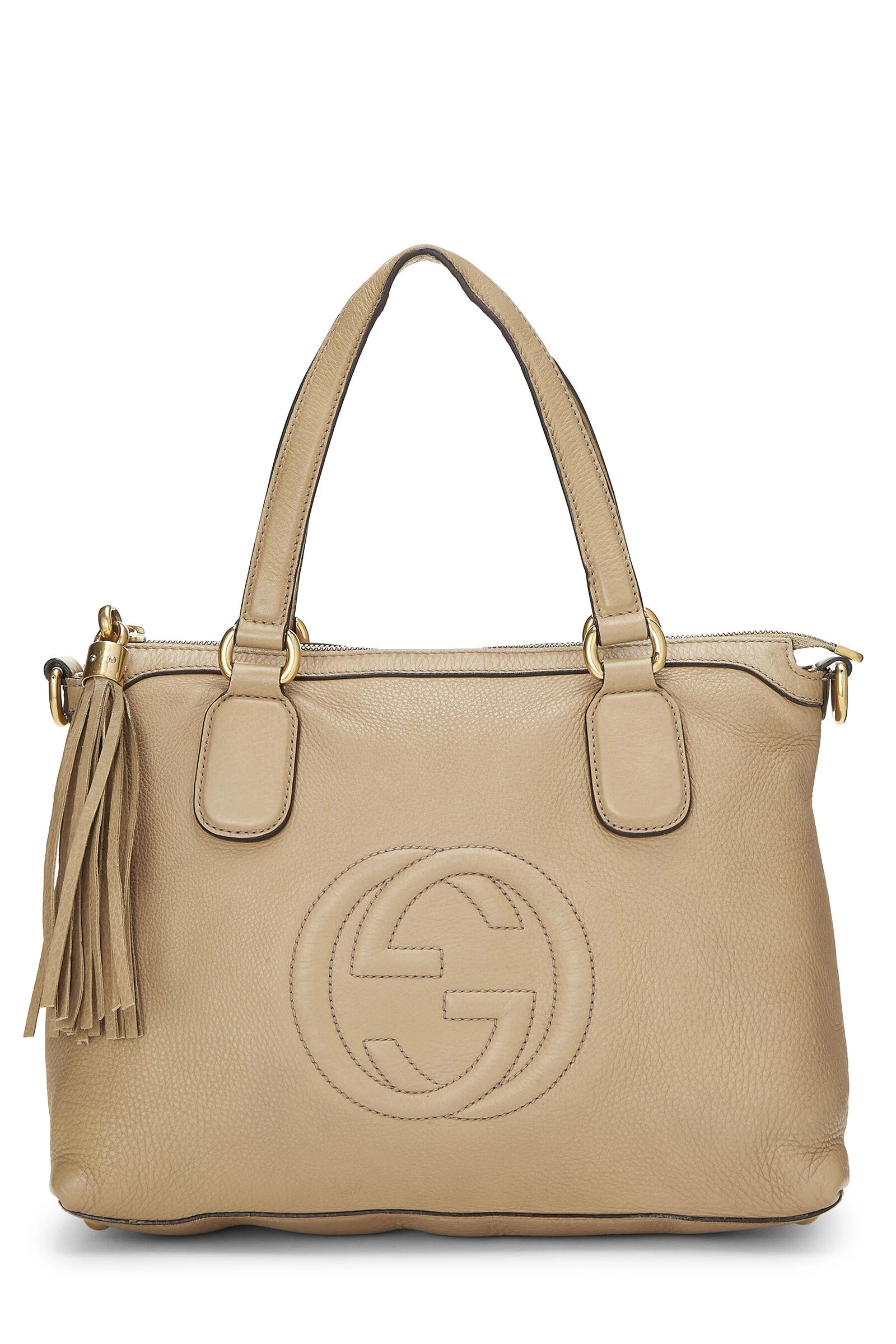 Gucci Beige Grained Leather Soho Top Handle Bag 1 Gucci Beige Grained Leather Soho Top Handle Bag