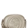 Gucci Metallic Gold Leather Soho Round Chain Crossbody Mini