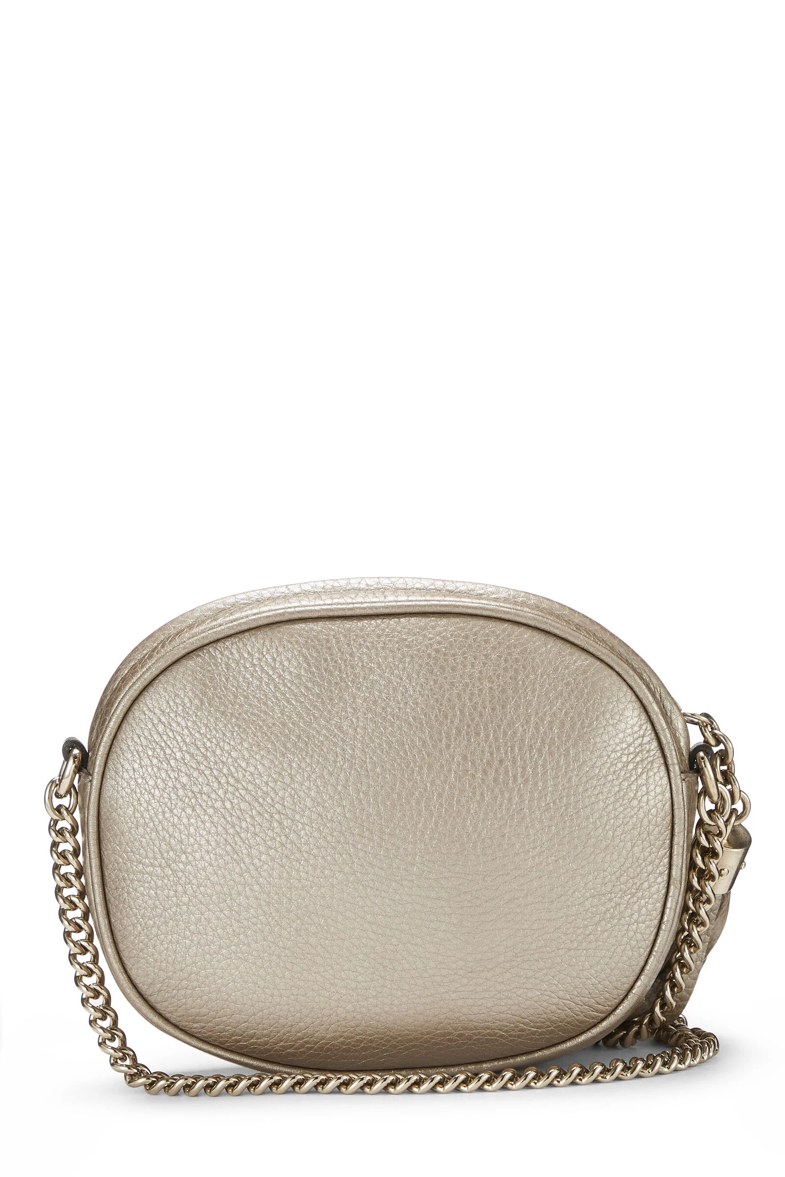 Gucci Metallic Gold Leather Soho Round Chain Crossbody Mini 4 Gucci Metallic Gold Leather Soho Round Chain Crossbody Mini - Image 4