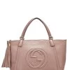 Gucci Pink Grained Leather Soho Top Handle Bag
