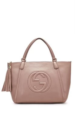 Gucci Pink Grained Leather Soho Top Handle Bag