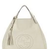 Gucci White Leather Soho Top Handle Hobo Large