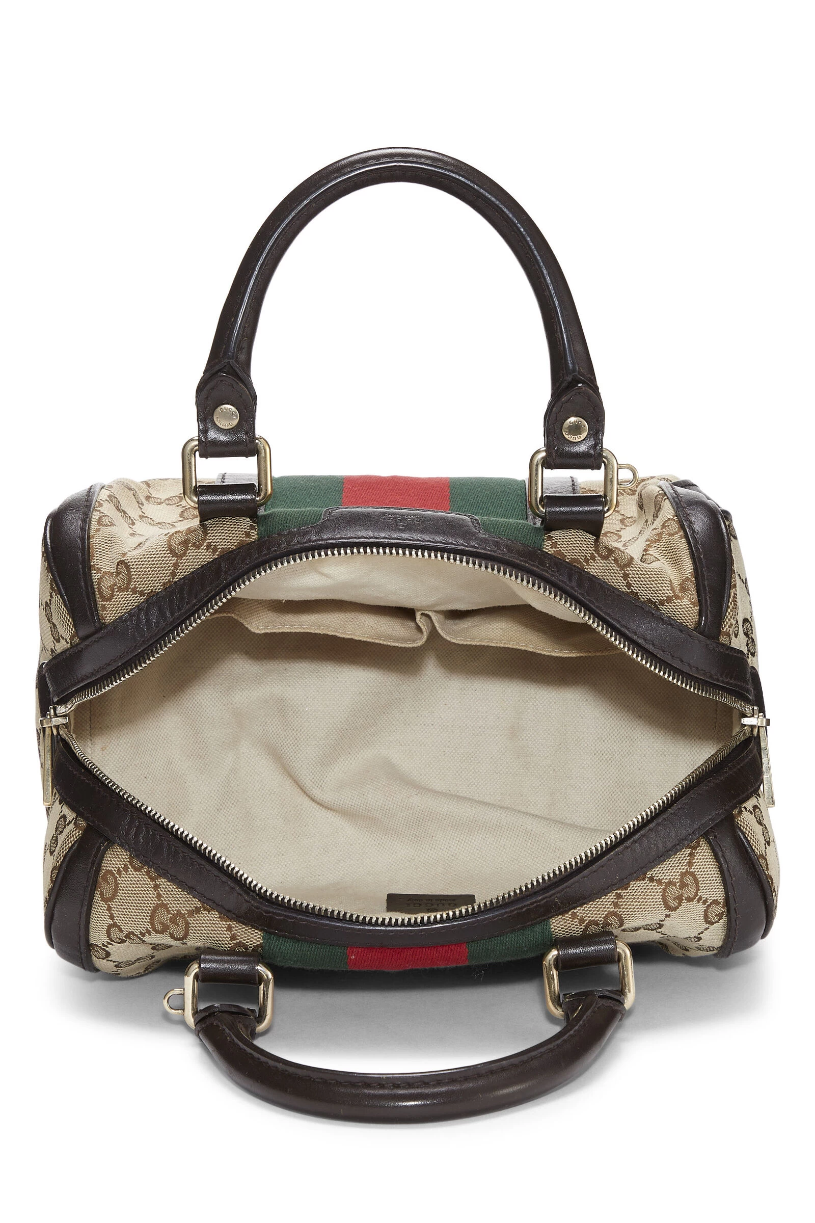 Gucci Brown GG Canvas Web Boston Bag Small 6 Gucci Brown GG Canvas Web Boston Bag Small - Image 6