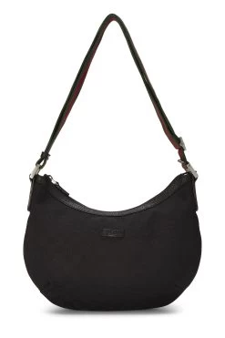 Gucci Black GG Canvas Web Round Messenger Large