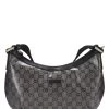 Gucci Black Crystal Canvas Web Round Messenger Bag