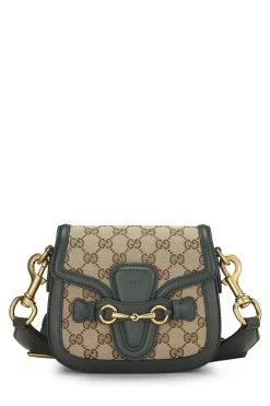 Gucci Green Original GG Canvas Lady Web Shoulder Bag