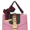 Gucci Pink Leather Web Sylvie Mini