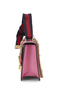 Gucci Pink Leather Web Sylvie Mini -Fashion clothing QFB1I31LP7002 3