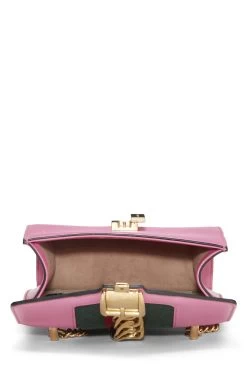 Gucci Pink Leather Web Sylvie Mini -Fashion clothing QFB1I31LP7002 6