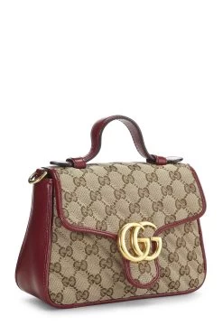 Gucci Red Original GG Canvas Marmont Top Handle Bag Mini -Fashion clothing QFB1I50ER9000 2