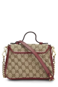 Gucci Red Original GG Canvas Marmont Top Handle Bag Mini -Fashion clothing QFB1I50ER9000 4