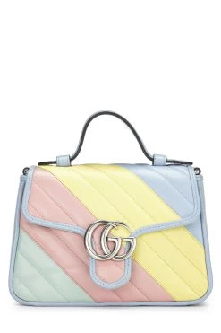 Gucci Multicolor Leather Marmont Top Handle Flap Bag Mini
