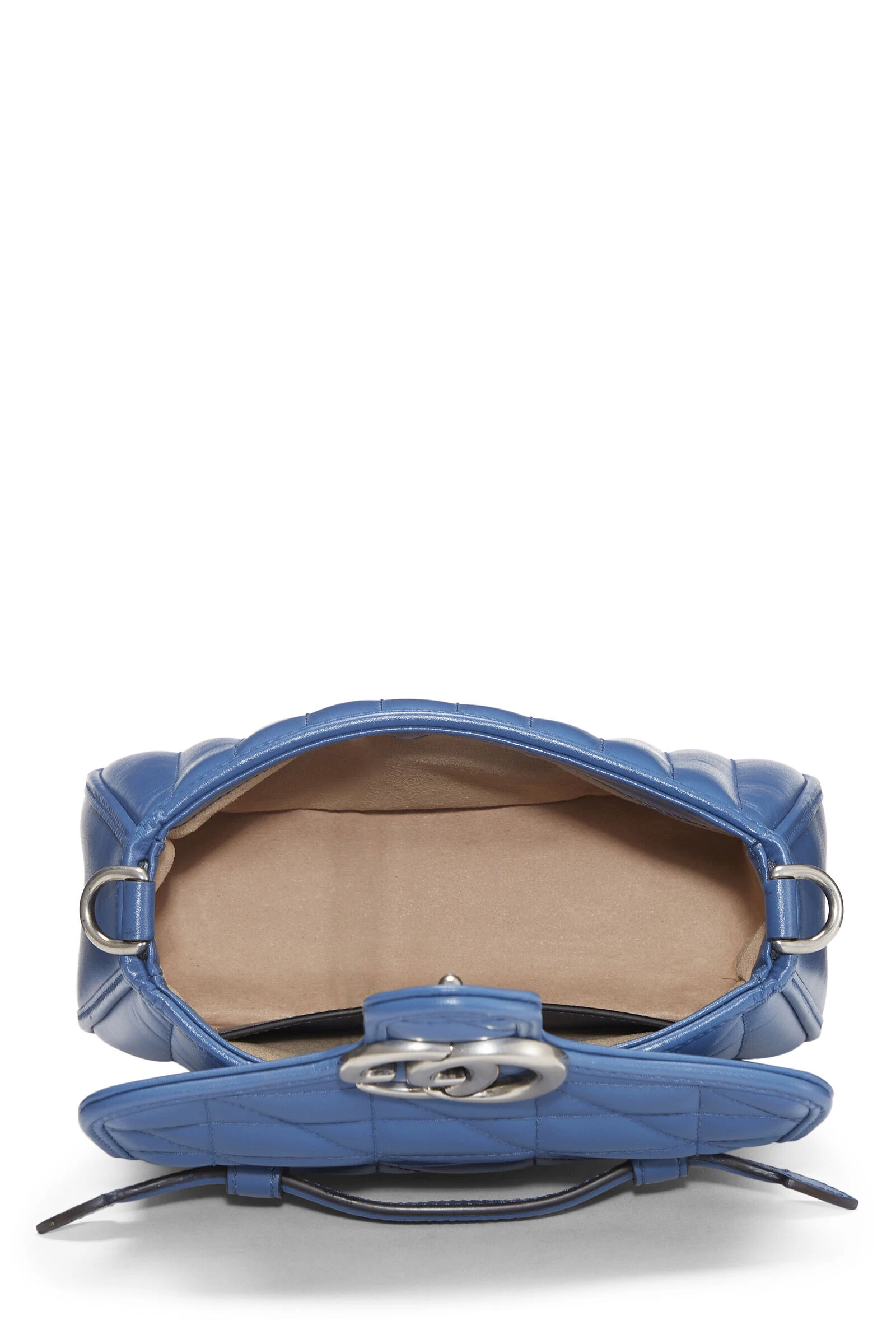 Gucci Blue Leather GG Marmont Top Handle Bag Mini 6 Gucci Blue Leather GG Marmont Top Handle Bag Mini - Image 6