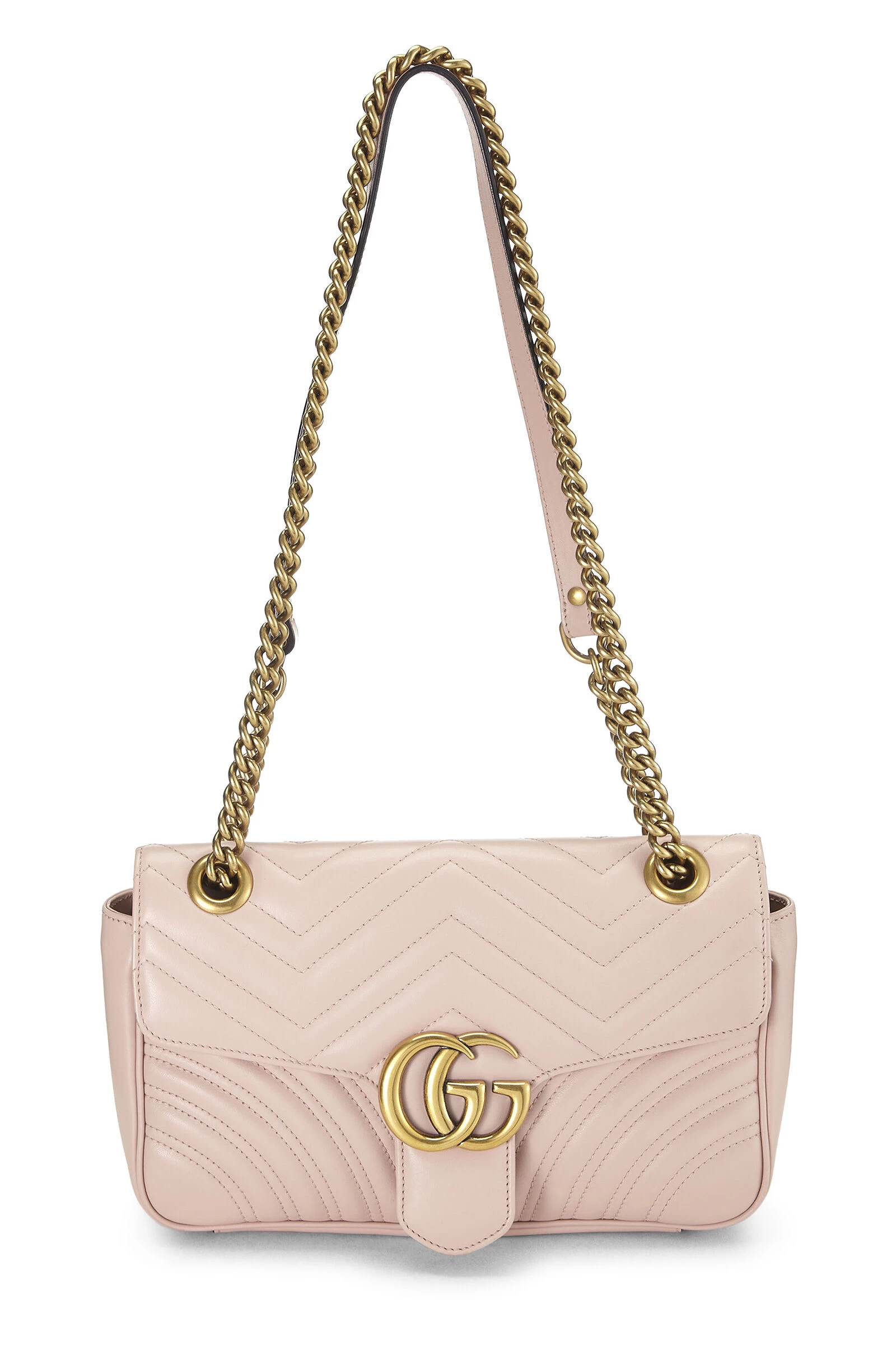 Gucci Pink Leather GG Marmont Shoulder Bag Small 1 Gucci Pink Leather GG Marmont Shoulder Bag Small