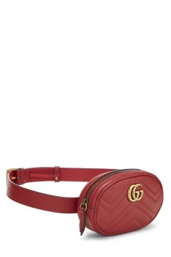 Gucci Red Chevron Leather GG Marmont Belt Bag -Fashion clothing QFB1I61LR9016 2