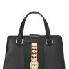 Gucci Black Leather Sylvie Tote Medium