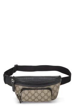 Gucci Black & Original GG Supreme Canvas Eden Belt Bag