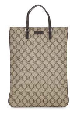 Gucci Original GG Supreme Canvas Vertical Flat Tote Small