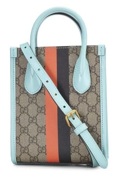Gucci Turquoise Original GG Supreme Canvas Tiger Tote Mini -Fashion clothing QFB1RO0LN9001 4