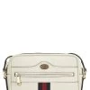 Gucci White Leather Web Ophidia Crossbody Mini