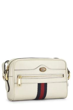 Gucci White Leather Web Ophidia Crossbody Mini -Fashion clothing QFB1U41LW9001 2