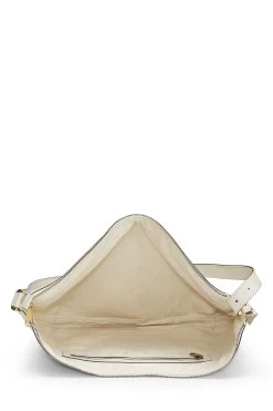 Gucci White Leather Logo Print Half Moon Hobo -Fashion clothing QFB21R1LWB002 6
