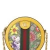 Gucci Yellow Flora GG Supreme Canvas Ophidia Shoulder Bag