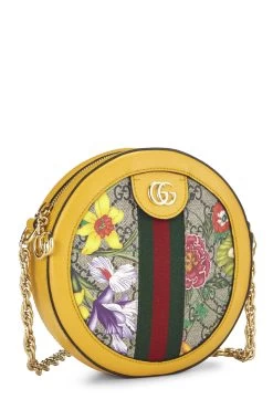 Gucci Yellow Flora GG Supreme Canvas Ophidia Shoulder Bag -Fashion clothing QFB22O0E09003 2