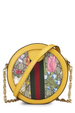 Gucci Yellow Flora GG Supreme Canvas Ophidia Shoulder Bag -Fashion clothing QFB22O0E09003 4