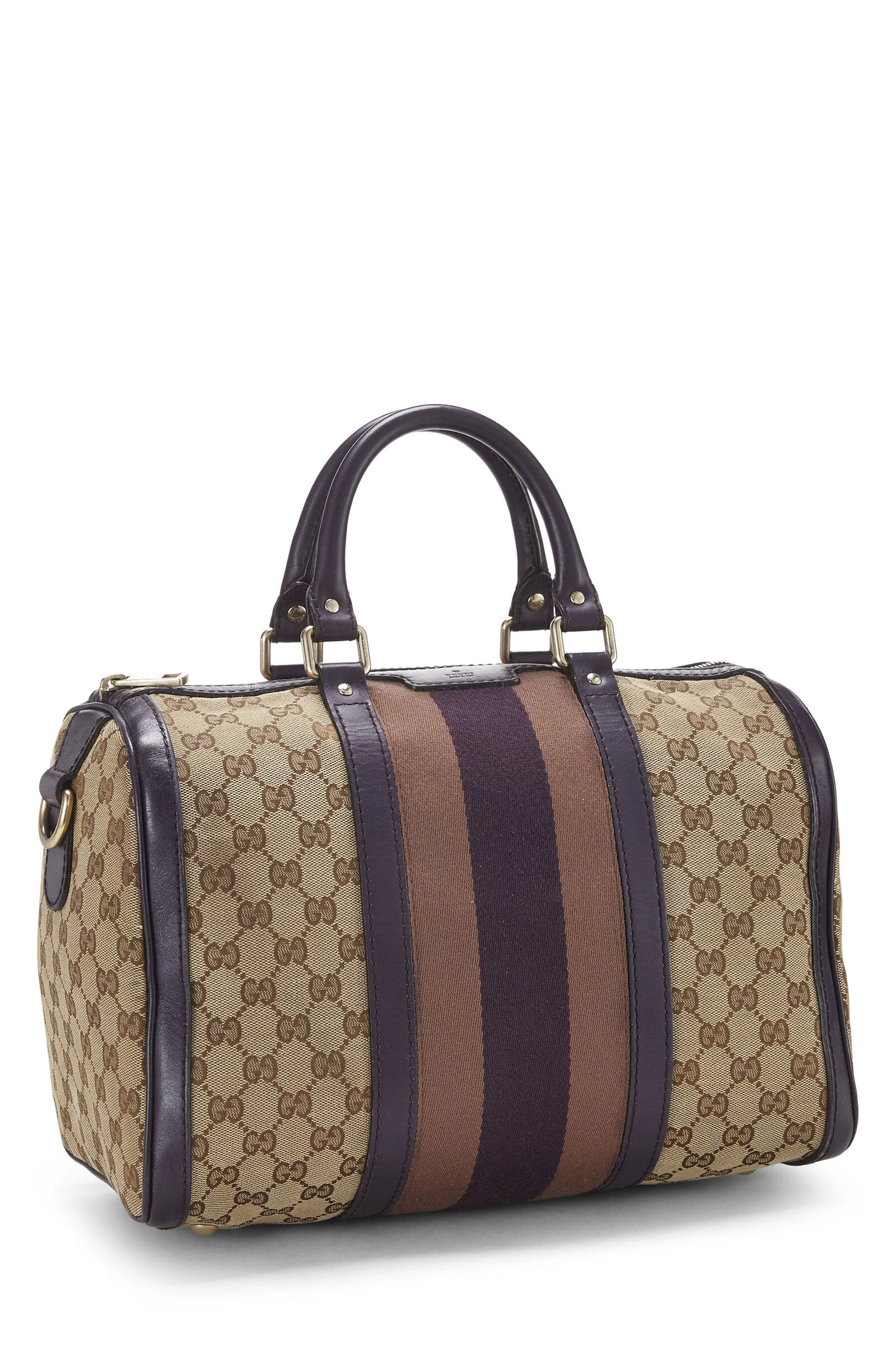 Gucci Purple Original GG Canvas Vintage Web Boston Medium 2 Gucci Purple Original GG Canvas Vintage Web Boston Medium - Image 2