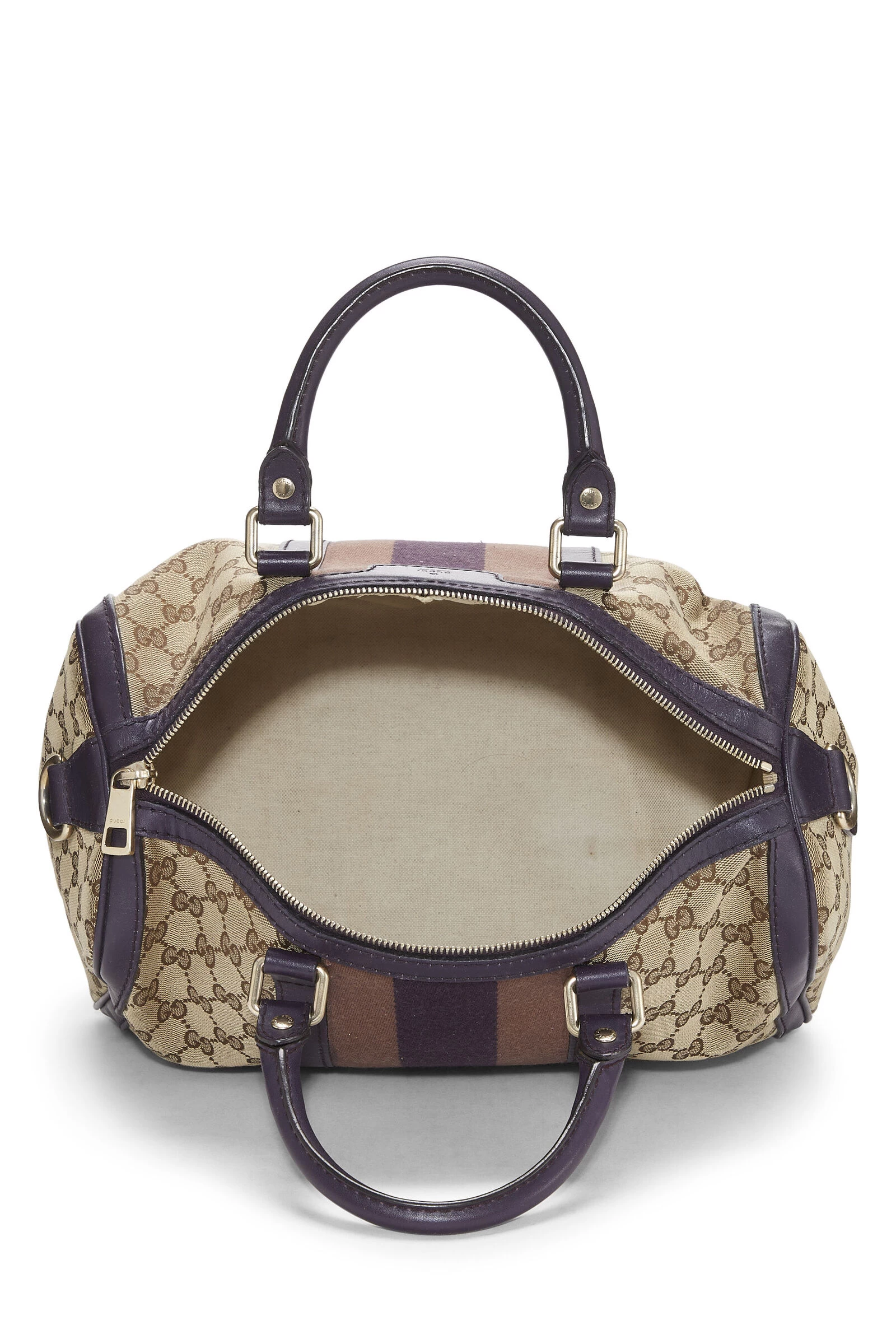 Gucci Purple Original GG Canvas Vintage Web Boston Medium 6 Gucci Purple Original GG Canvas Vintage Web Boston Medium - Image 6