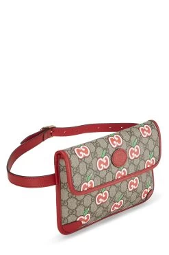 Gucci Red Original GG Supreme Canvas Apple Belt Bag -Fashion clothing QFB2E70LRB001 2