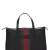 Gucci Black Techno Canvas Web Top Handle Bag